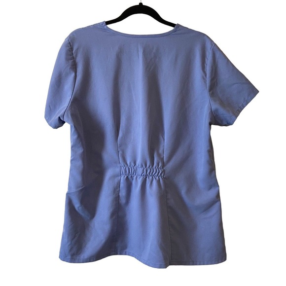 Grey's Anatomy by Barco Scrub Top Large Blue Workwear Career wear Pockets V-Neck - Picture 2 of 11